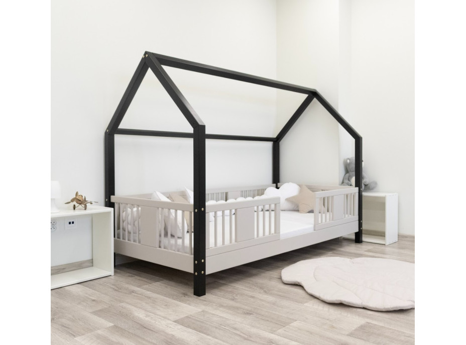 Detská domčeková posteľ z masívu borovice LUNA L 10 - 190x90 cm