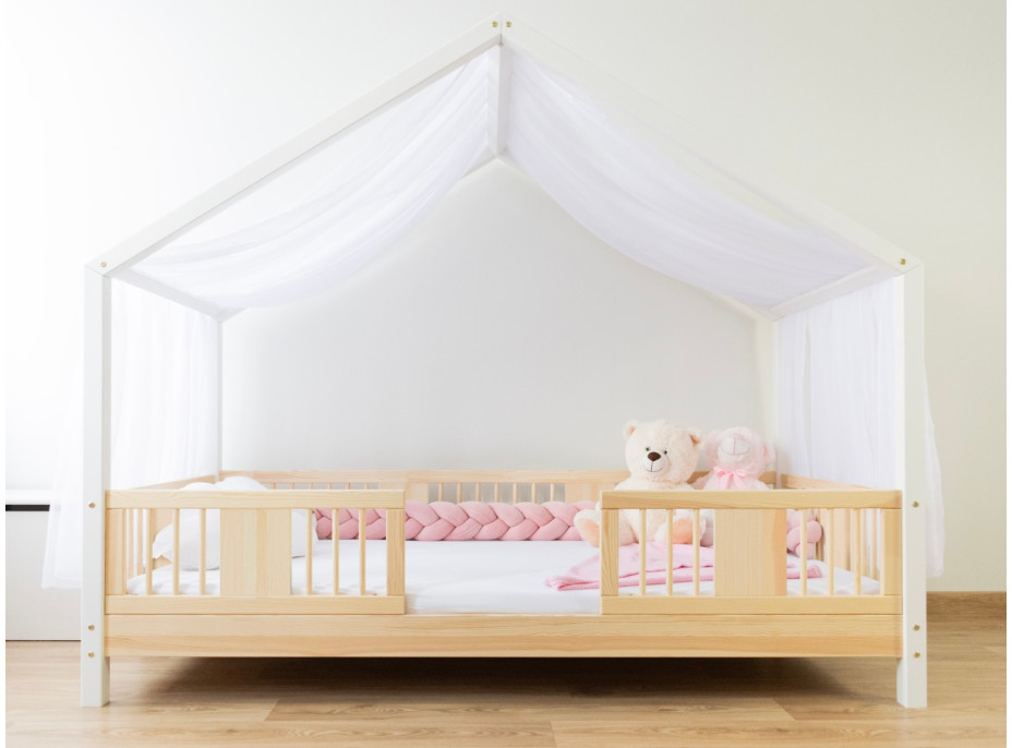 Detská domčeková posteľ z masívu borovice LUNA S 10 - 190x90 cm