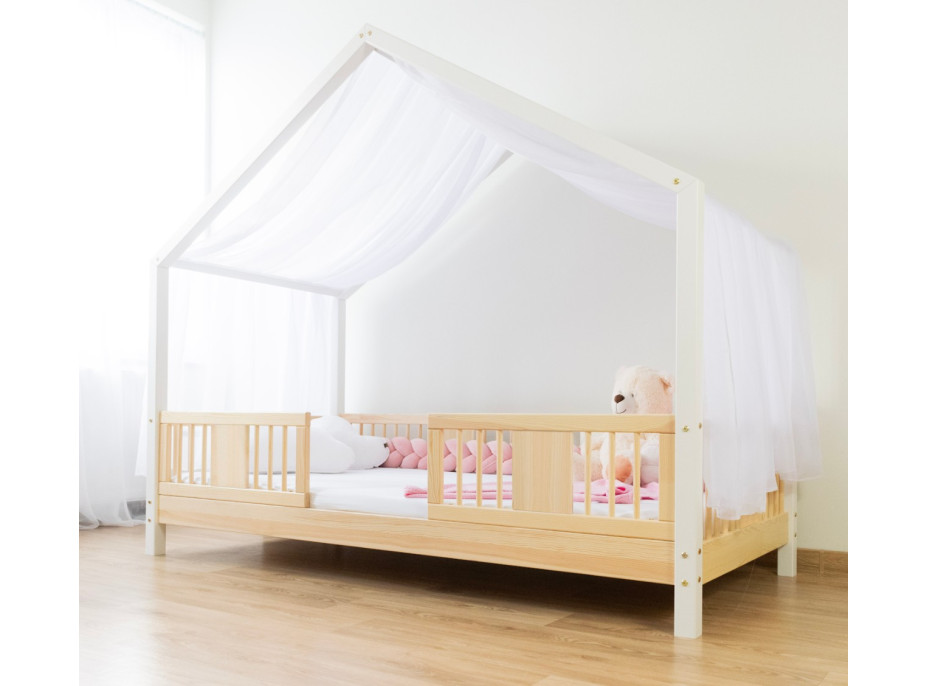 Detská domčeková posteľ z masívu borovice LUNA S 10 - 180x80 cm