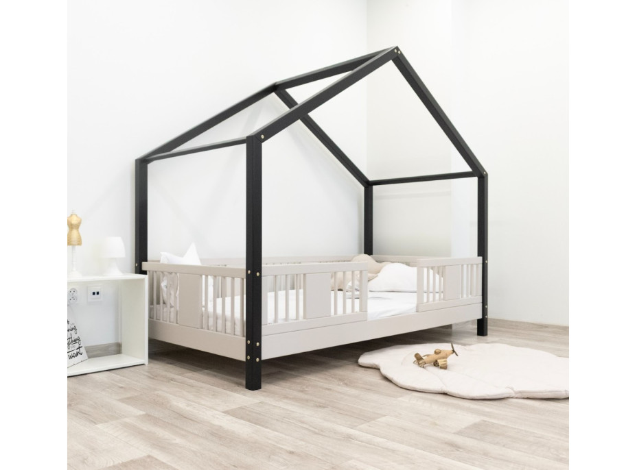 Detská domčeková posteľ z masívu borovice LUNA S 10 - 200x90 cm