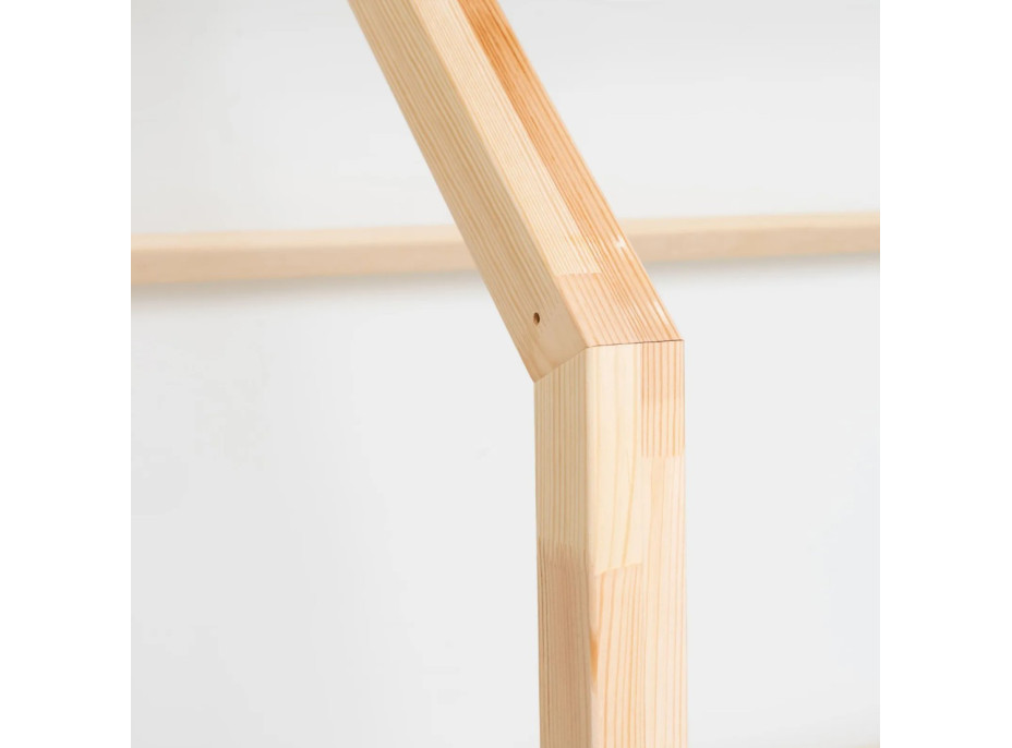 Detská domčeková Montessori posteľ z masívu borovice LUNA L - 180x80 cm