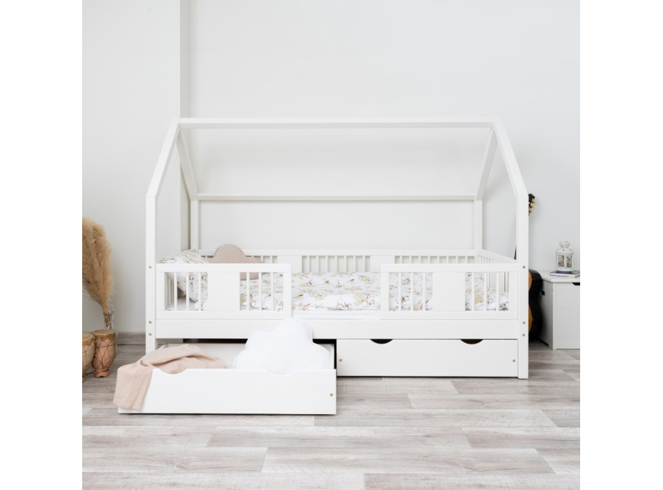 Detská domčeková posteľ z masívu borovice LUNA L 20 - 190x90 cm