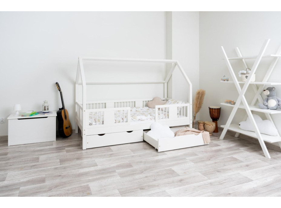 Detská domčeková posteľ z masívu borovice LUNA L 20 - 200x90 cm