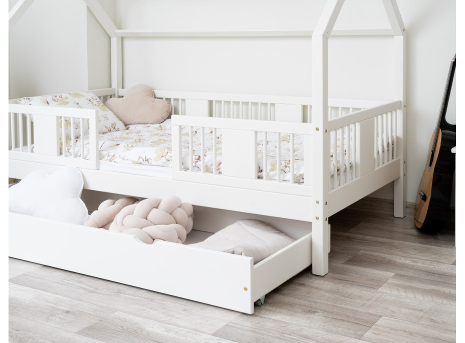 Detská domčeková posteľ z masívu borovice LUNA L 20 - 190x90 cm