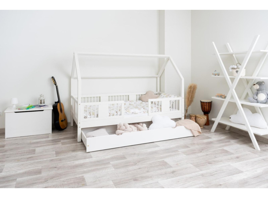 Detská domčeková posteľ z masívu borovice LUNA L 20 - 190x90 cm