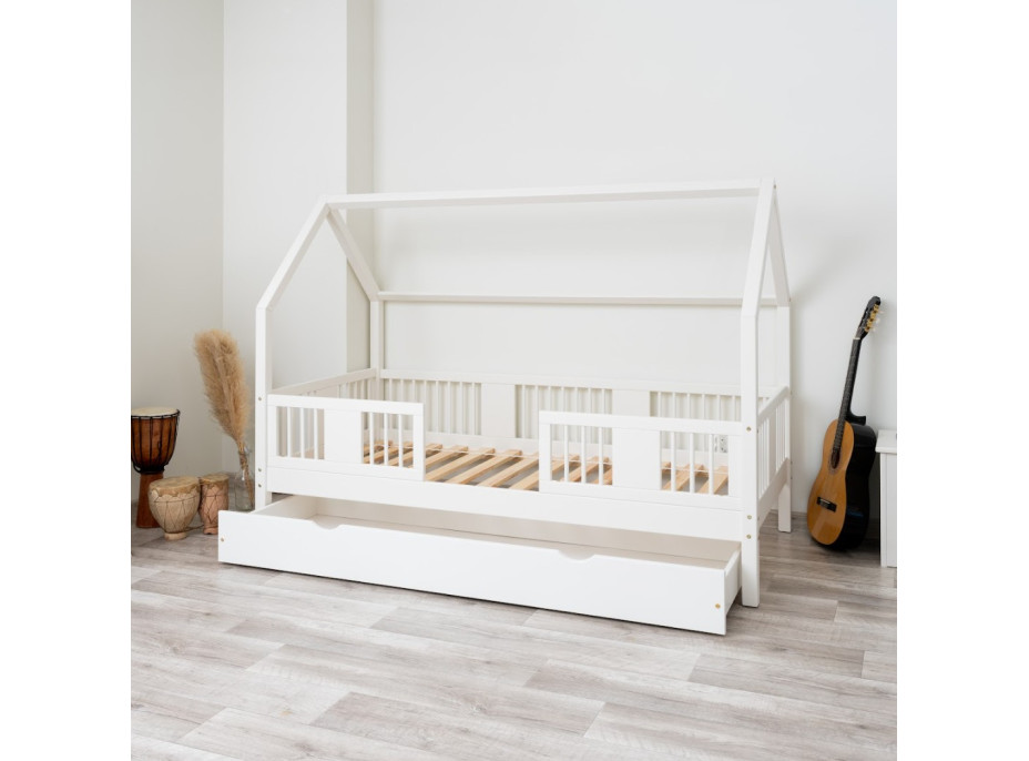 Detská domčeková posteľ z masívu borovice LUNA L 20 - 190x90 cm