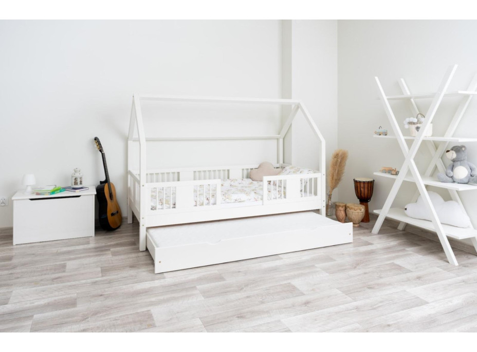 Detská domčeková posteľ z masívu borovice LUNA L 20 - 180x80 cm