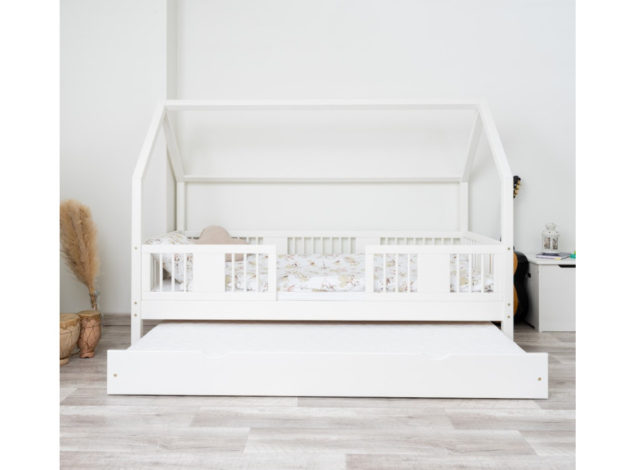 Detská domčeková posteľ z masívu borovice LUNA L 20 - 180x80 cm