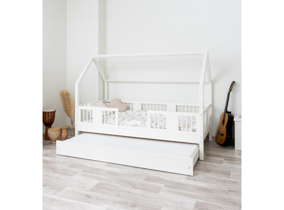 Detská domčeková posteľ z masívu borovice LUNA L 20 - 200x90 cm