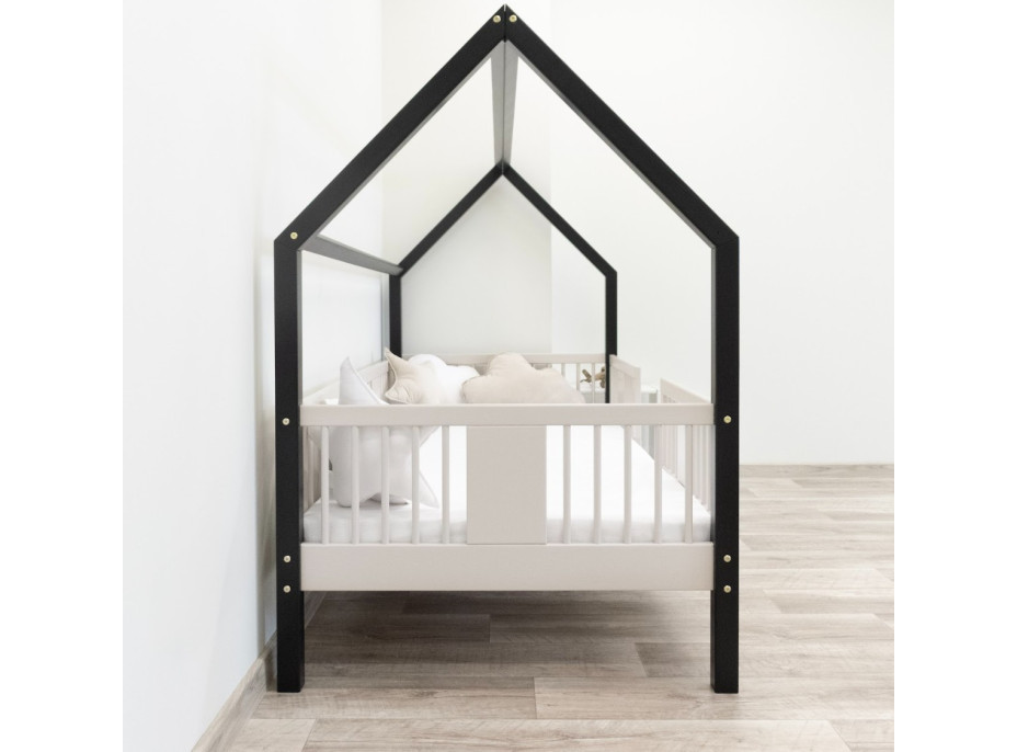 Detská domčeková posteľ z masívu borovice LUNA L 20 - 180x80 cm