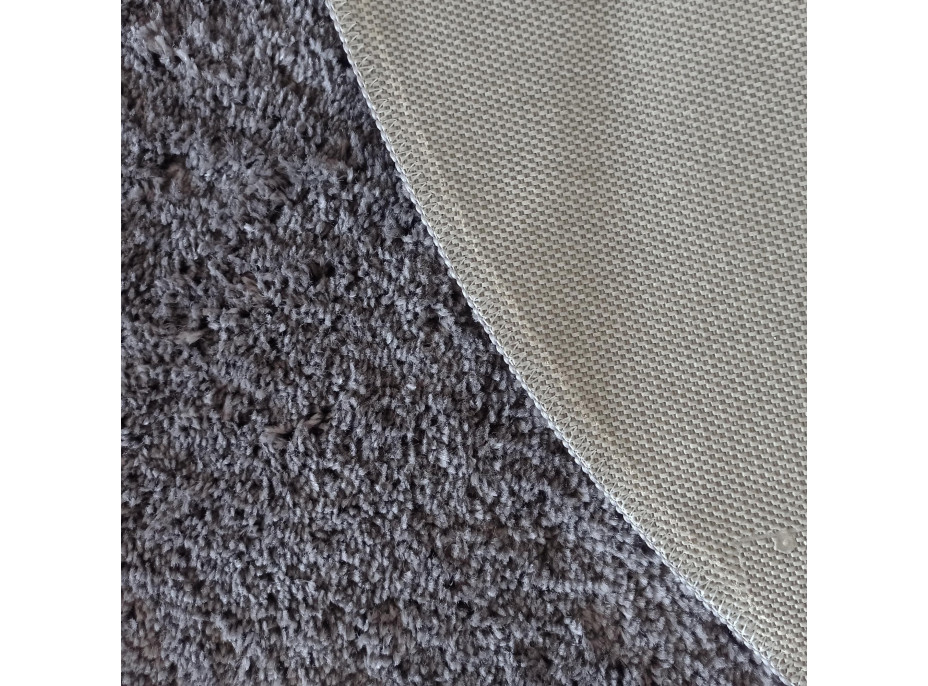 Moderný koberec SHAGGY CAMIL okrúhly - tmavo šedý