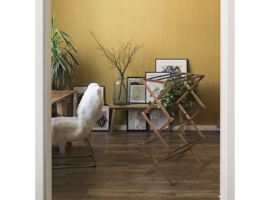 Aqualine CIKCAK skladací stojan na uteráky 73x97x39cm, jaseň SP621