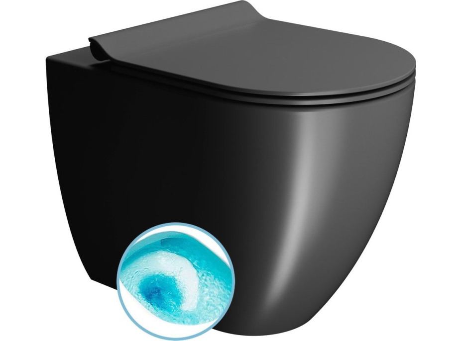 GSI PURA WC misa stojaca, Swirlflush, 36x55cm, spodný/zadný odpad, čierna dual-mat 889026