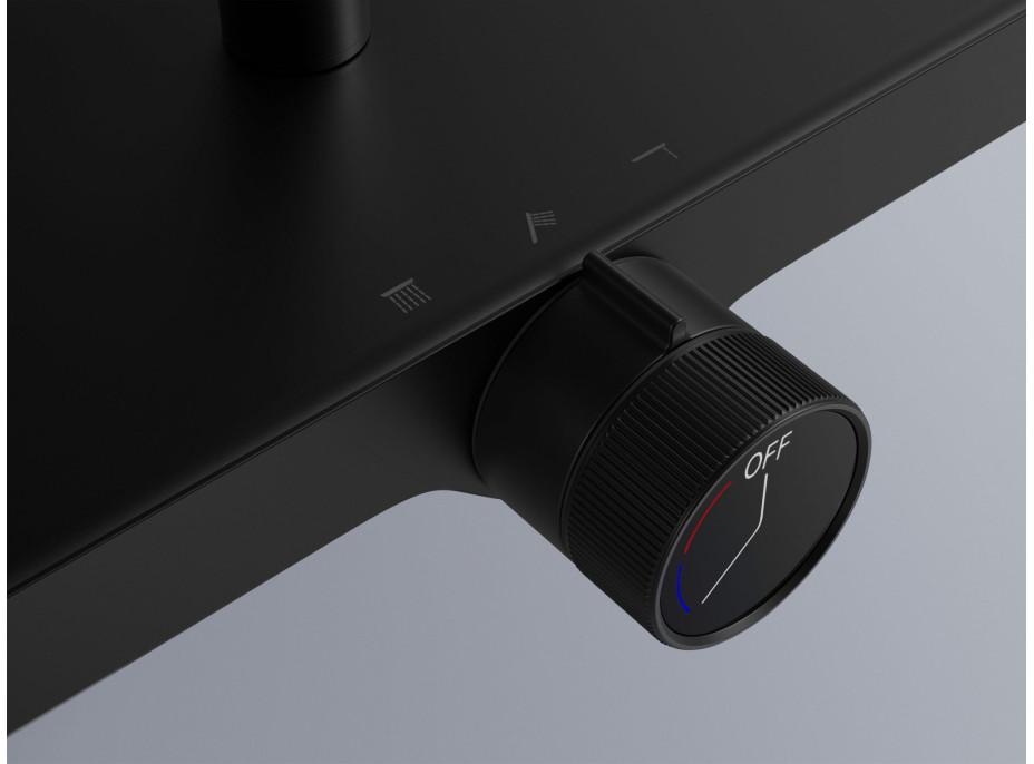 Sprchová súprava Rea BARI s termostatickou batériou a policou - čierna