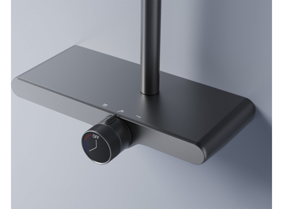 Sprchová súprava Rea BARI s termostatickou batériou a policou - titánová šedá