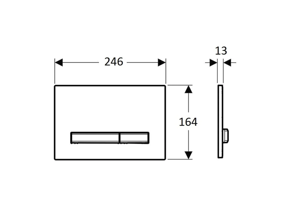 Geberit GEBERIT SIGMA50 ovládacie tlačidlo, biele sklo/čierny chróm 115.671.11.2