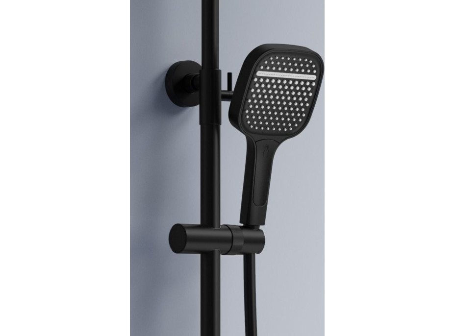 Sprchová súprava Rea BARI s termostatickou batériou a policou - čierna