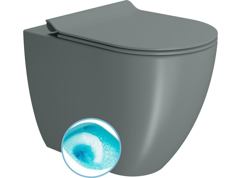 GSI PURA WC misa stojaca, Swirlflush, 36x55cm, spodný/zadný odpad, agave dual-mat 889004