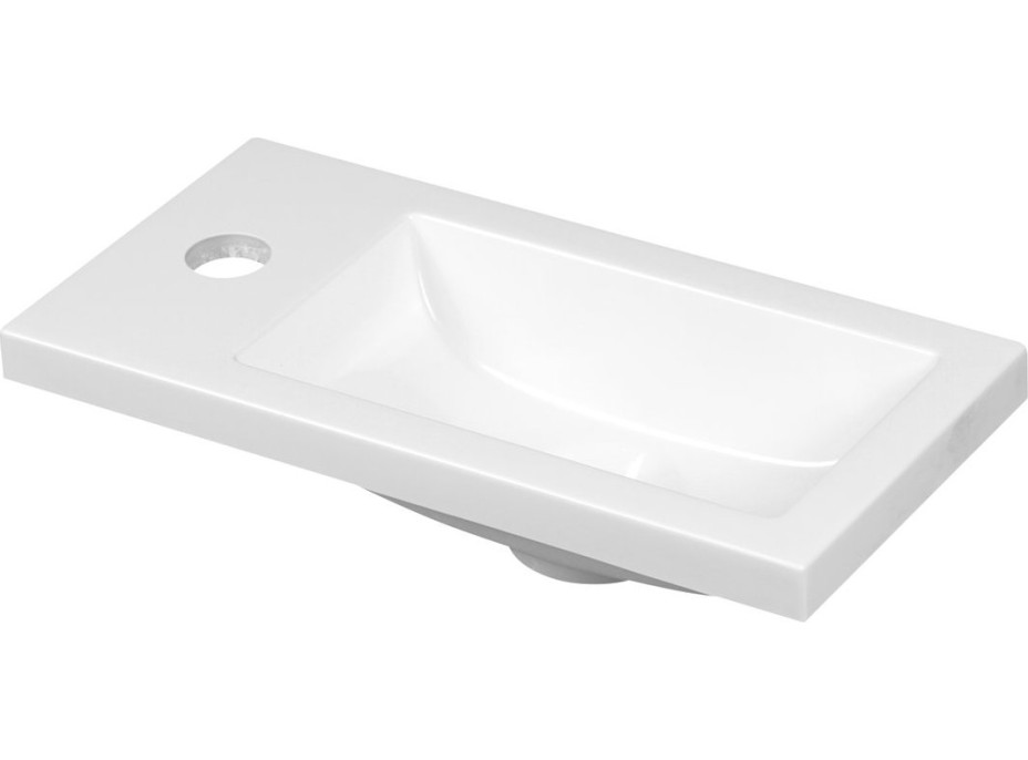 Aqualine Umývadlo nábytkové, liaty mramor, 37x18cm, biela LM370