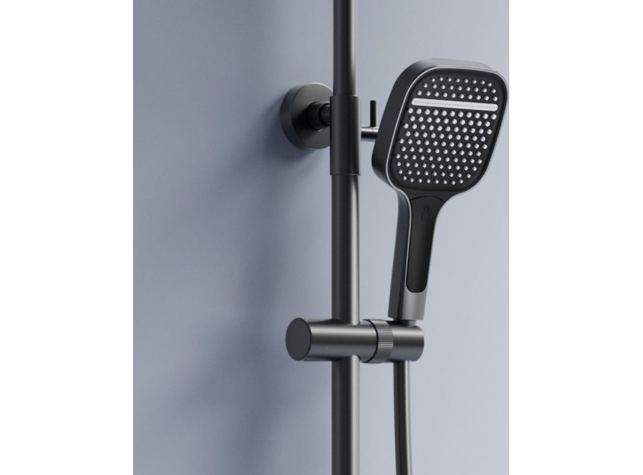 Sprchová súprava Rea BARI s termostatickou batériou a policou - titánová šedá
