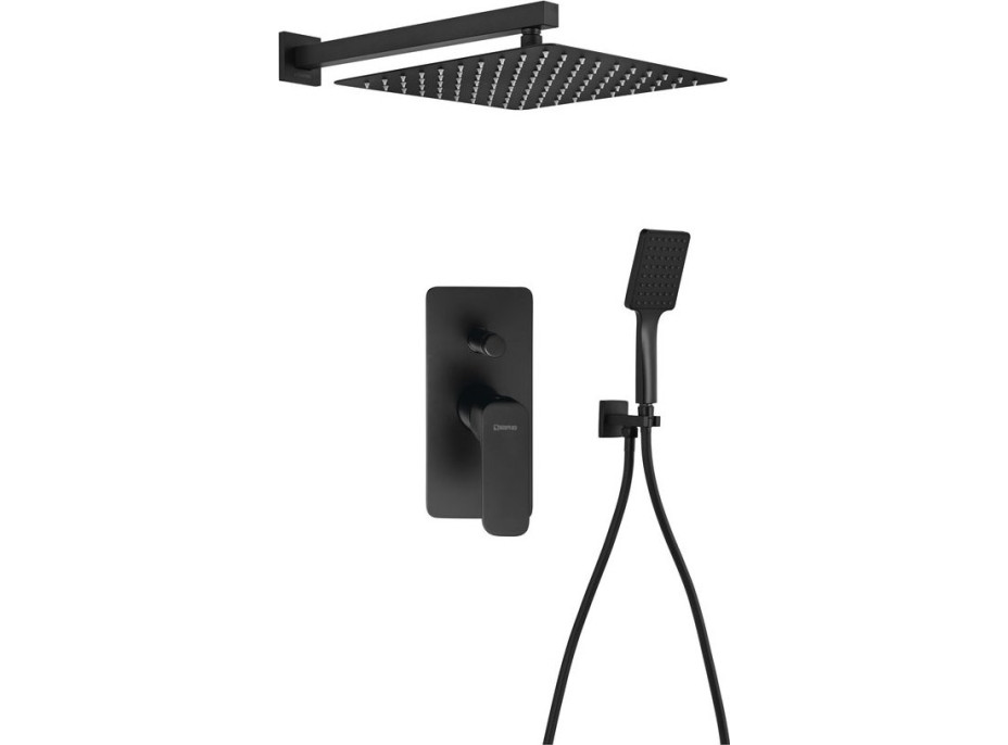 Sapho SPY podomietkový sprchový set s pákovou batériou, 2 výstupy, čierna PY42/15-03