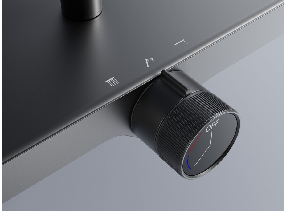 Sprchová súprava Rea BARI s termostatickou batériou a policou - titánová šedá