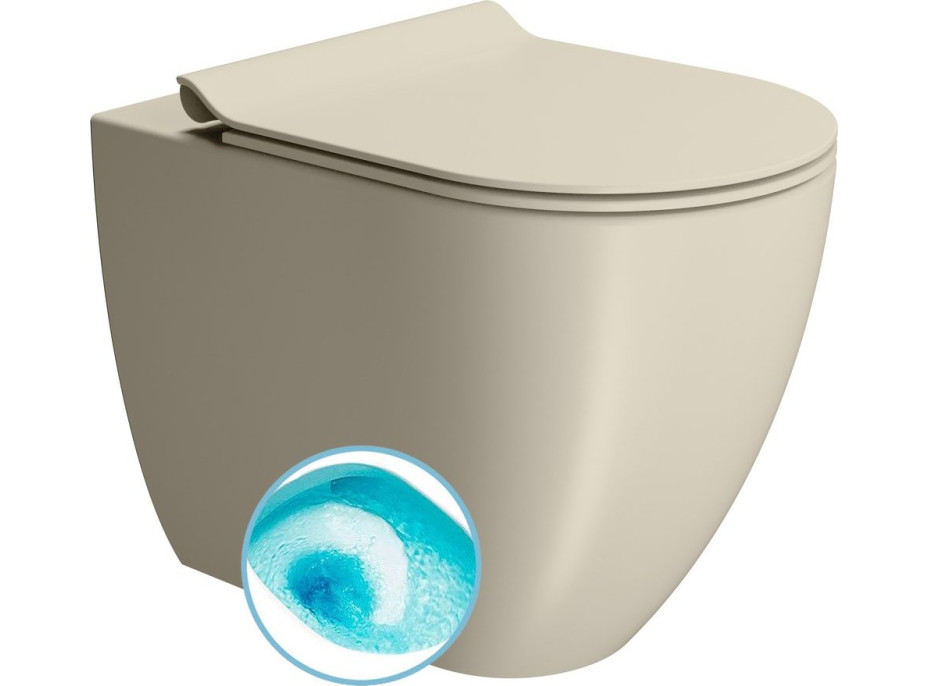 GSI PURA WC misa stojaca, Swirlflush, 36x55cm, spodný/zadný odpad, creta dual-mat 889008