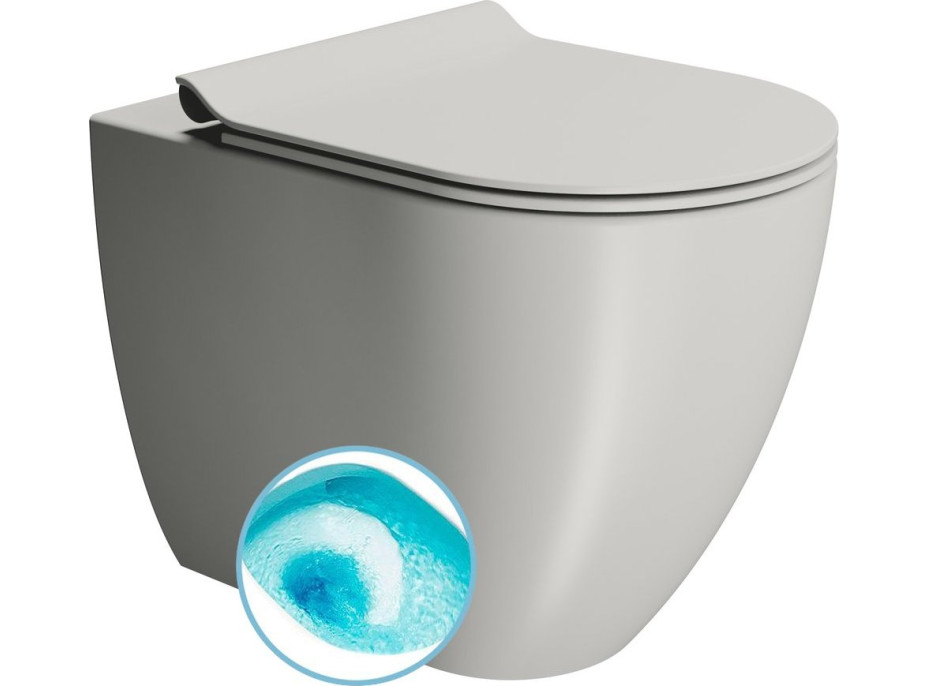 GSI PURA WC misa stojaca, Swirlflush, 36x55cm, spodný/zadný odpad, cenere dual-mat 889017