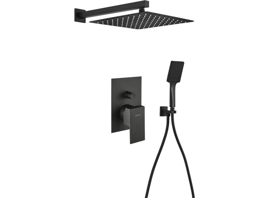 Sapho SPECTRE podomietkový sprchový set s pákovou batériou, 2 výstupy, čierna mat 1102-42B-03