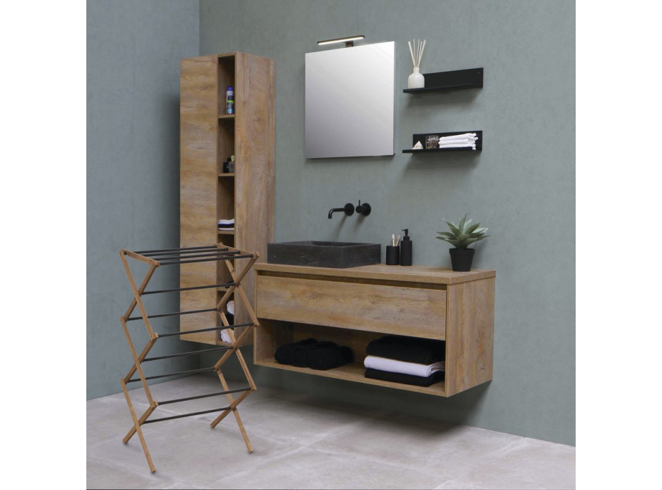 Aqualine CIKCAK skladací stojan na uteráky 73x97x39cm, jaseň SP621