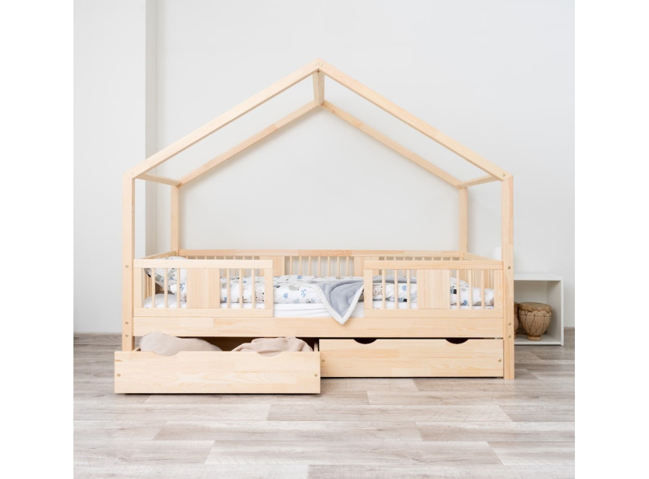Detská domčeková posteľ z masívu borovice LUNA S 20 - 190x90 cm
