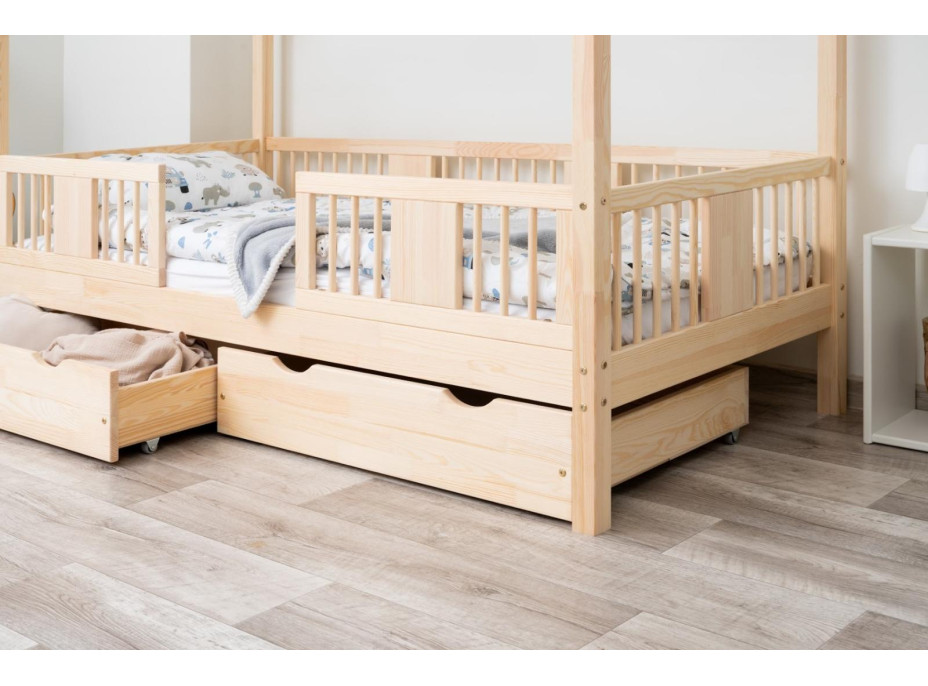 Detská domčeková posteľ z masívu borovice LUNA S 20 - 190x90 cm