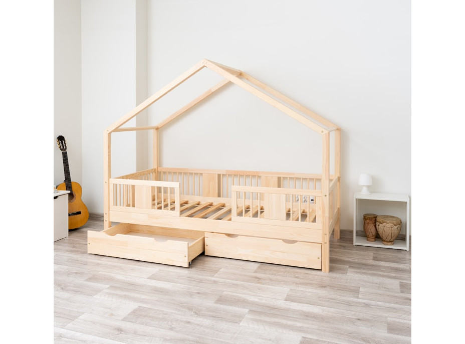 Detská domčeková posteľ z masívu borovice LUNA S 20 - 200x90 cm