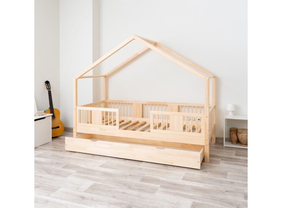 Detská domčeková posteľ z masívu borovice LUNA S 20 - 200x90 cm