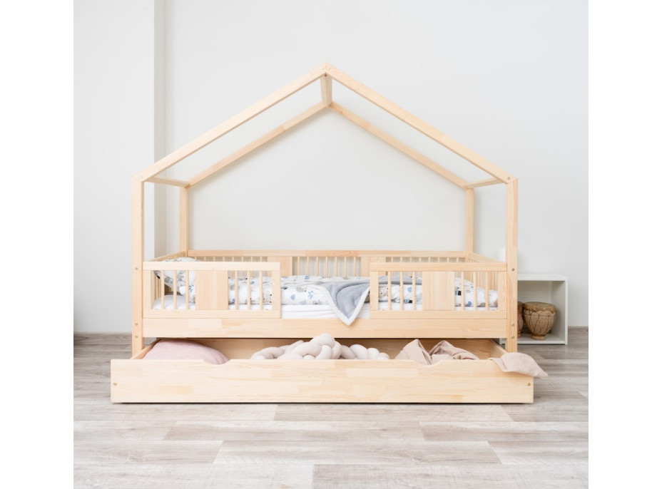 Detská domčeková posteľ z masívu borovice LUNA S 20 - 200x90 cm