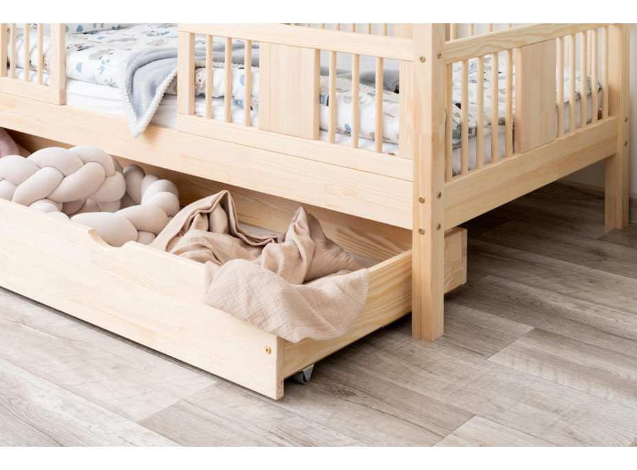 Detská domčeková posteľ z masívu borovice LUNA S 20 - 180x80 cm