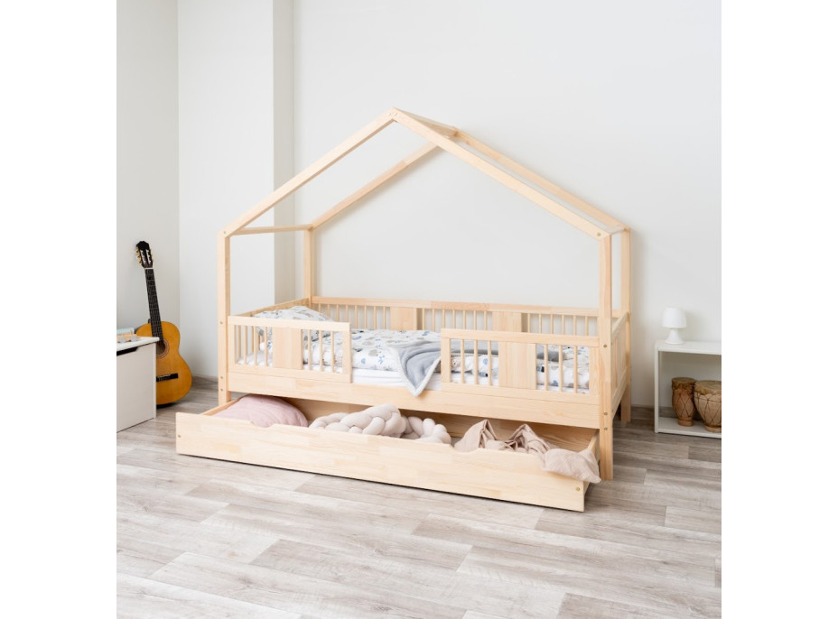 Detská domčeková posteľ z masívu borovice LUNA S 20 - 200x90 cm
