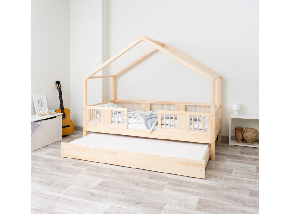 Detská domčeková posteľ z masívu borovice LUNA S 20 - 200x90 cm