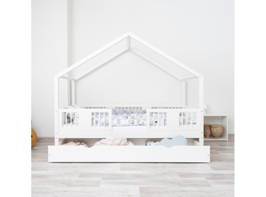 Detská domčeková posteľ z masívu borovice LUNA S 20 - 180x80 cm