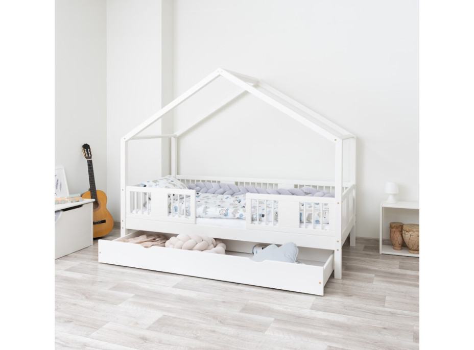 Detská domčeková posteľ z masívu borovice LUNA S 20 - 200x90 cm