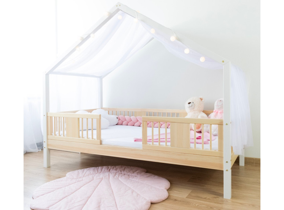 Detská domčeková posteľ z masívu borovice LUNA S 20 - 190x90 cm