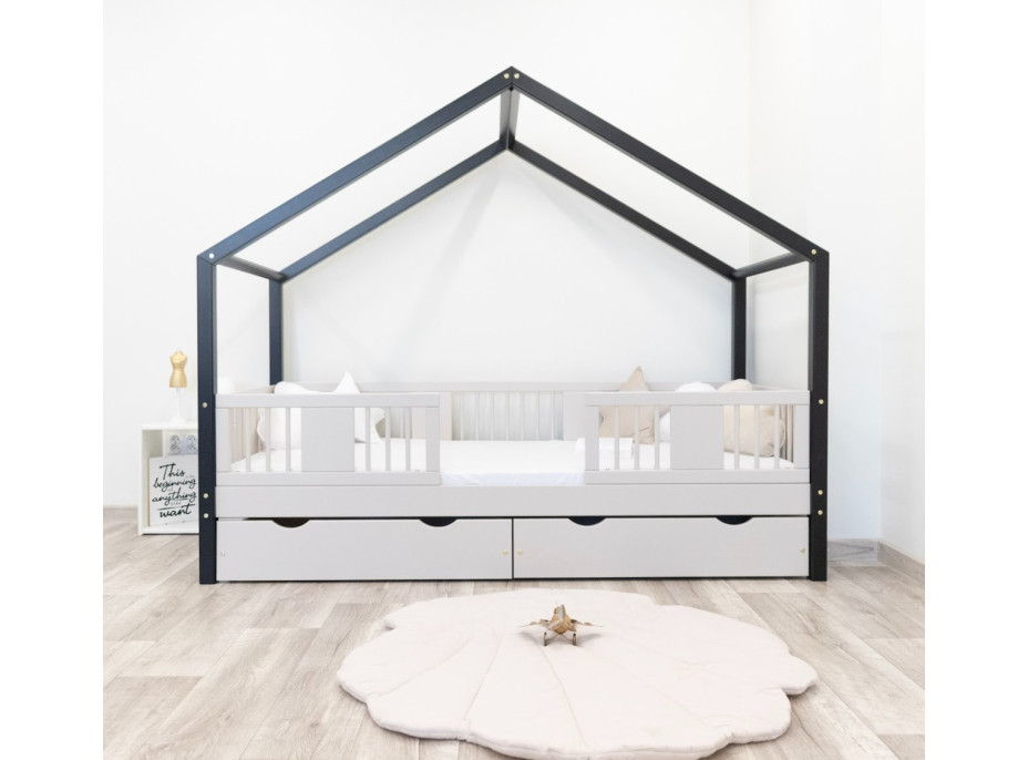 Detská domčeková posteľ z masívu borovice LUNA S 20 - 200x90 cm