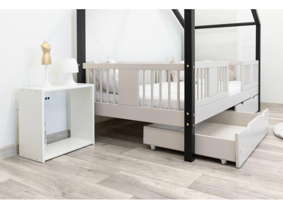 Detská domčeková posteľ z masívu borovice LUNA S 20 - 160x80 cm