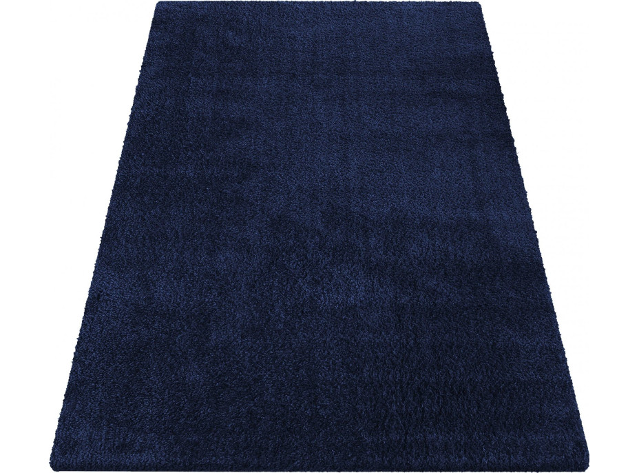 Moderný koberec SHAGGY CAMIL - tmavomodrý