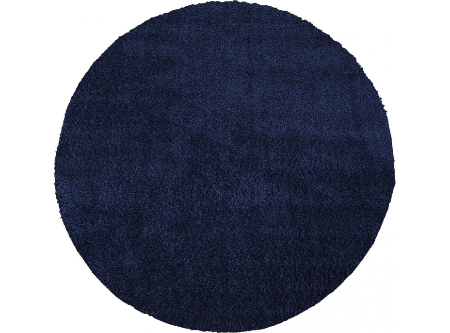 Moderný koberec SHAGGY CAMIL okrúhly - tmavomodrý