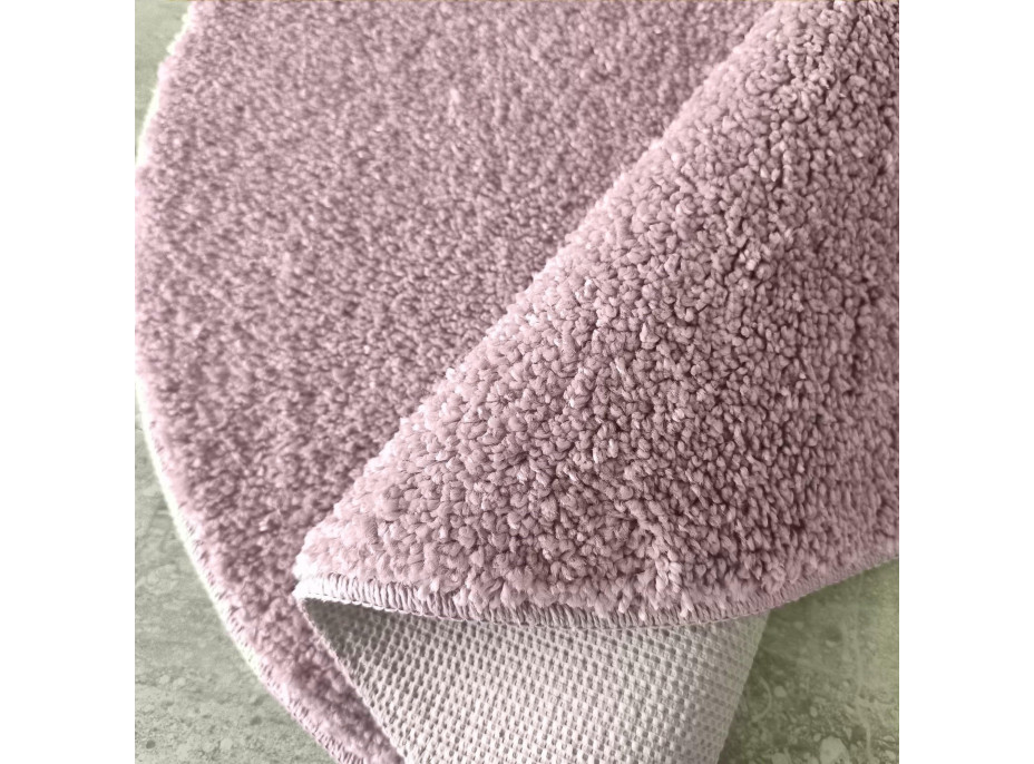 Moderný koberec SHAGGY CAMIL okrúhly - ružový