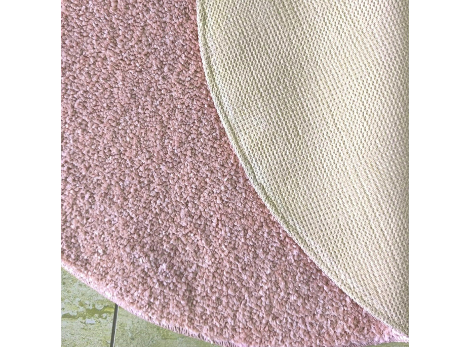 Moderný koberec SHAGGY CAMIL okrúhly - ružový