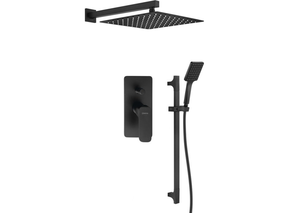Sapho SPY podomietkový sprchový set s pákovou batériou, 2 výstupy, čierna mat PY42/15-04
