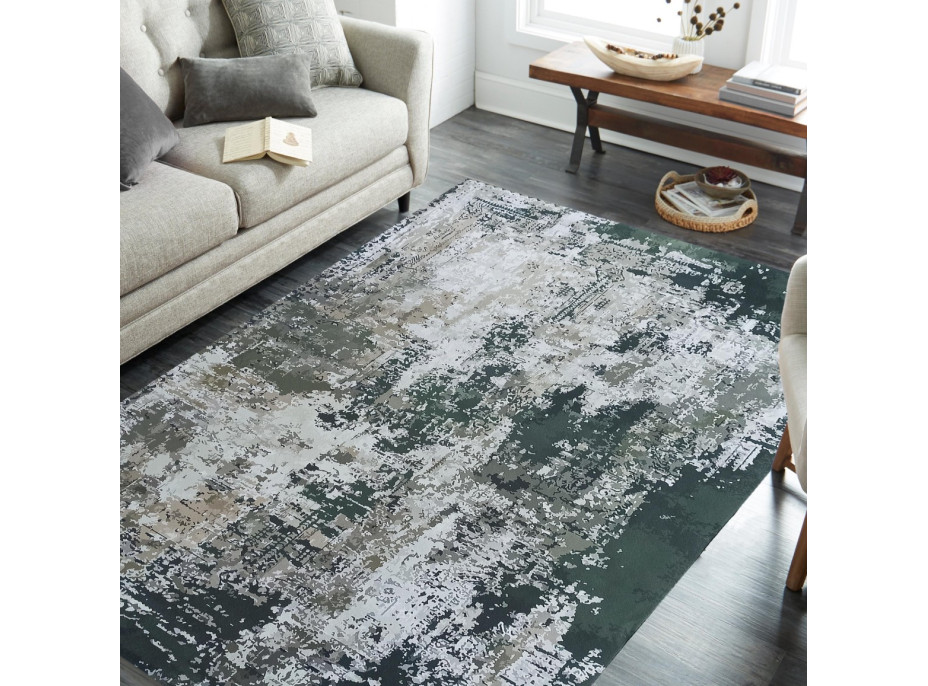Kusový koberec HONOR Aged - šedý/zelený