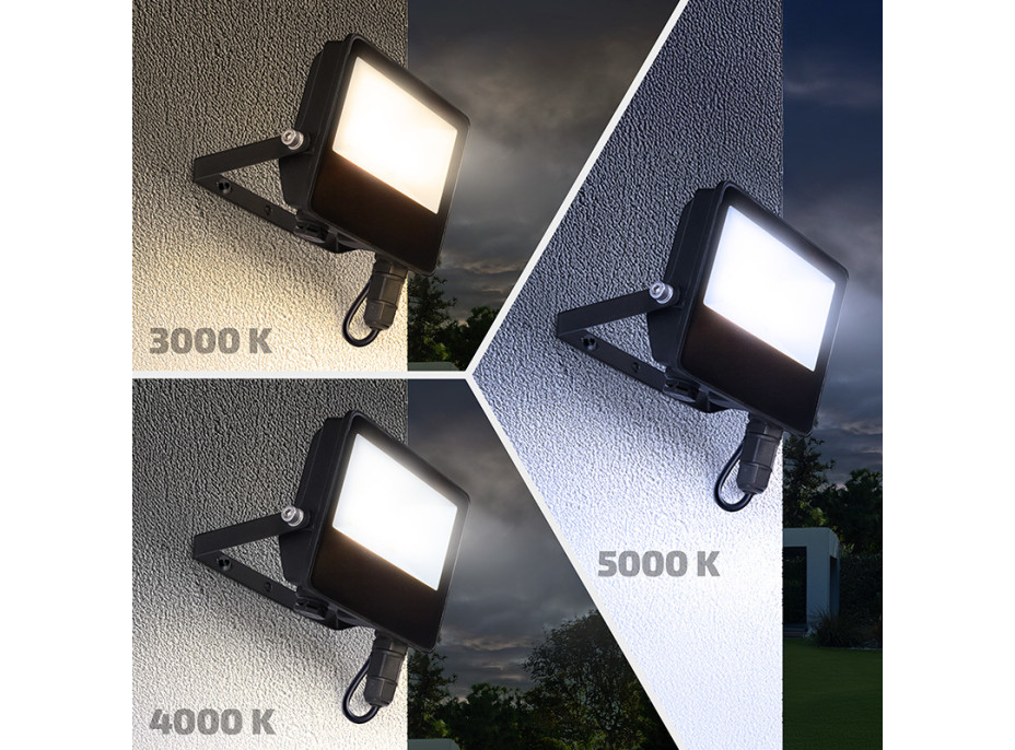 Solight LED reflektor TOP, 20W, max. 2600lm, 3CCT, voliteľný výkon 100/50%, IP65, rýchlokonektor